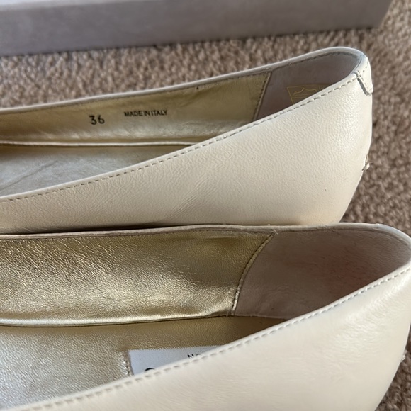 Jimmy Choo flat slip on ballerina 🩰 shoes - Off-white + Gold ✨✨✨ - Picture 6 of 10